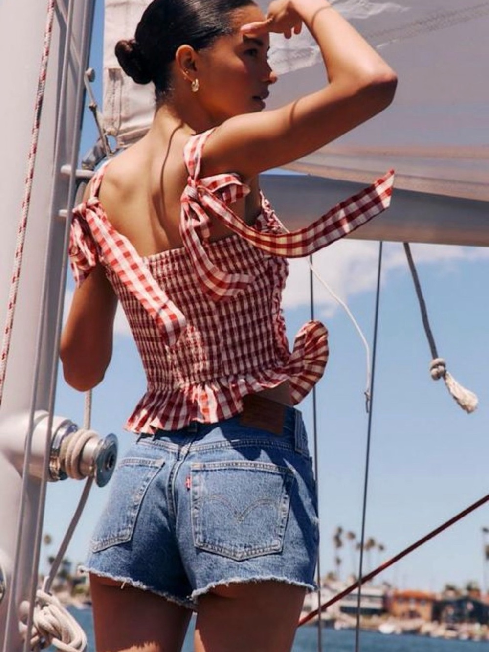Levi’s Premium 501 High Rise Distressed Denim Shorts